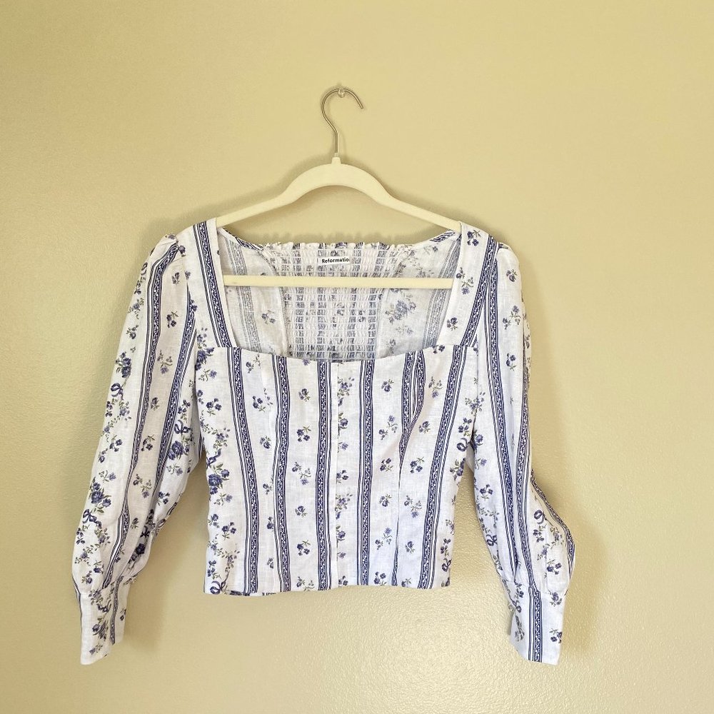 Reformation Stilton Linen Top